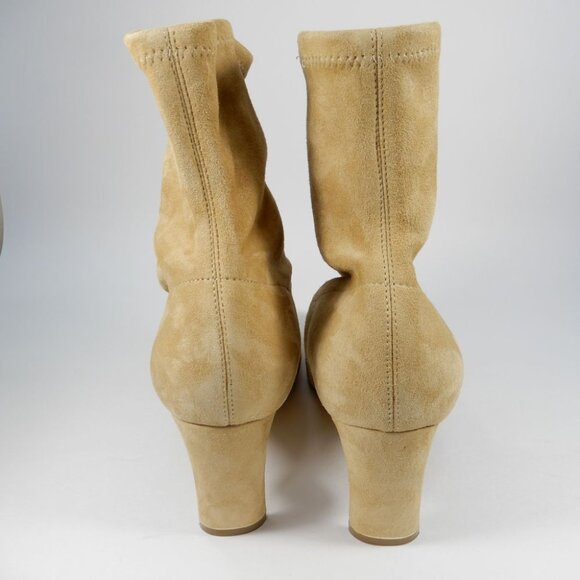 Nicholas Kirkwood Maeva Faux Pearl Stretch Booties 38 8 Curved Heel Suede $895 - Picture 13 of 15